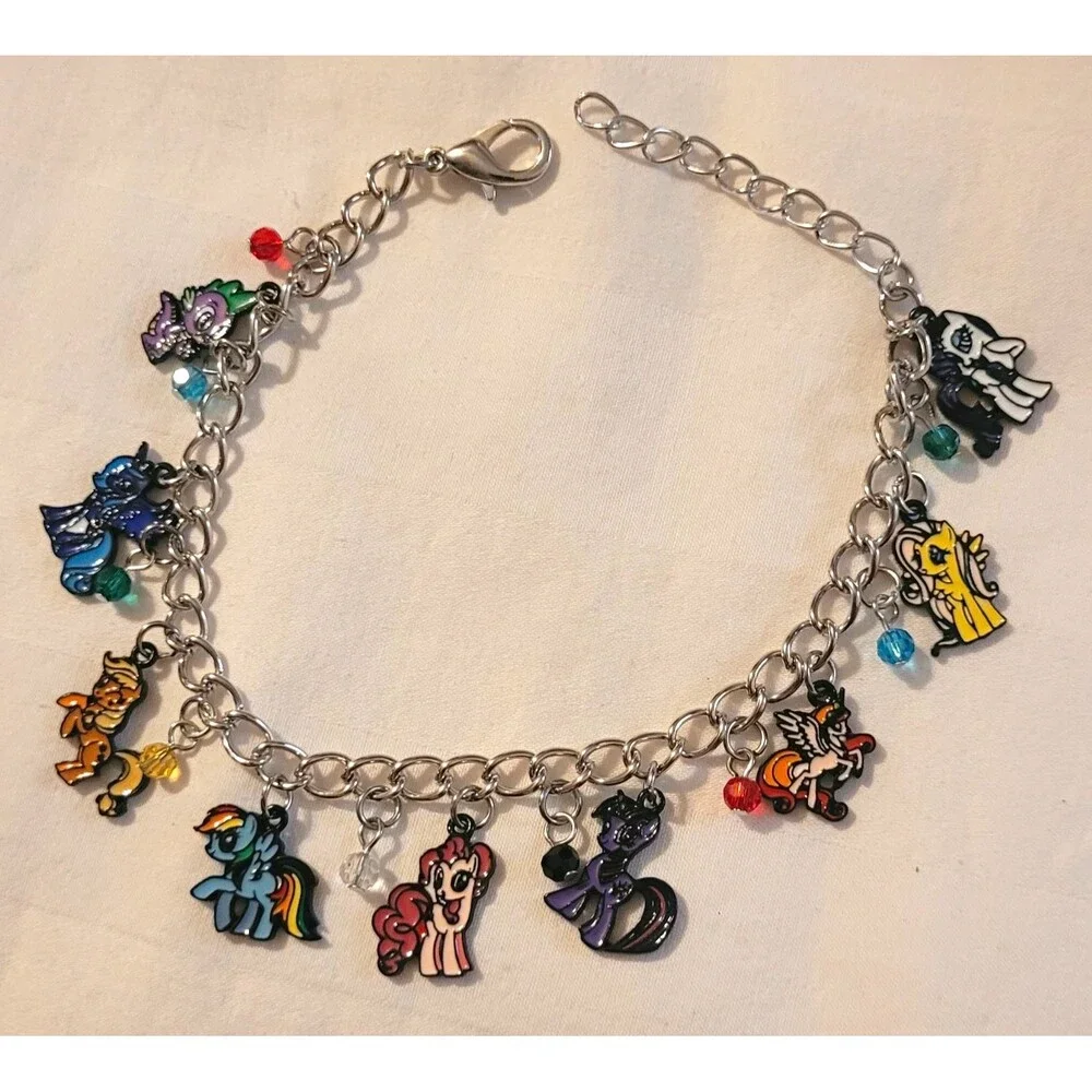 My Little Pony Inspired Adjustable Enamel Dangle Charm Bracelet